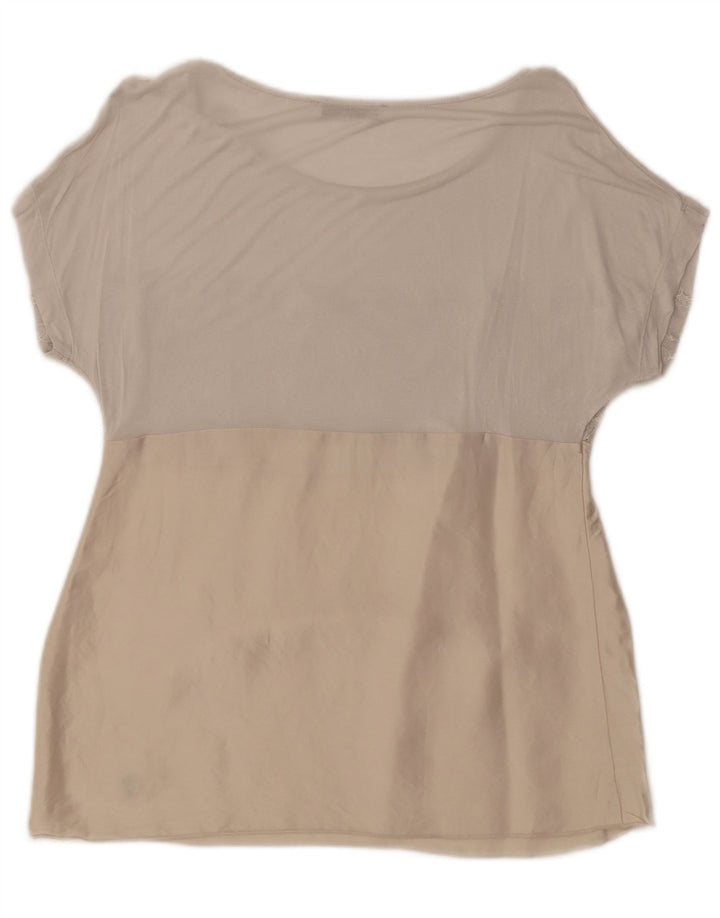 Trussardi Femme Blouse Top UK 14 Large Beige
