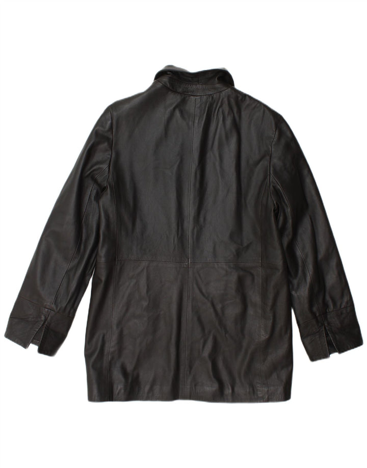 Veste en cuir femme vintage UK 14 Cuir brun moyen