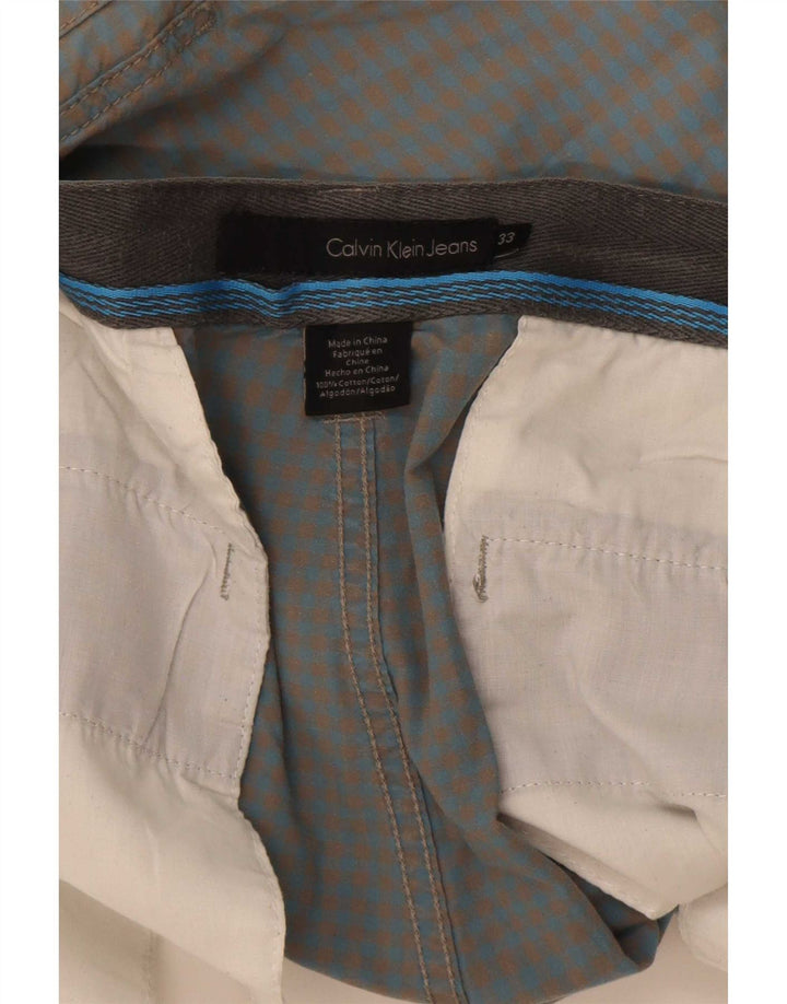 Calvin Klein Short cargo pour homme W33 Grand vichy bleu