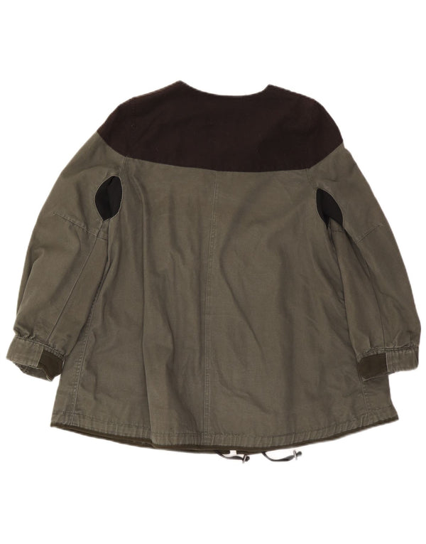 Zara Veste utilitaire pour femme UK 10 Small Kaki Colourblock Viscose
