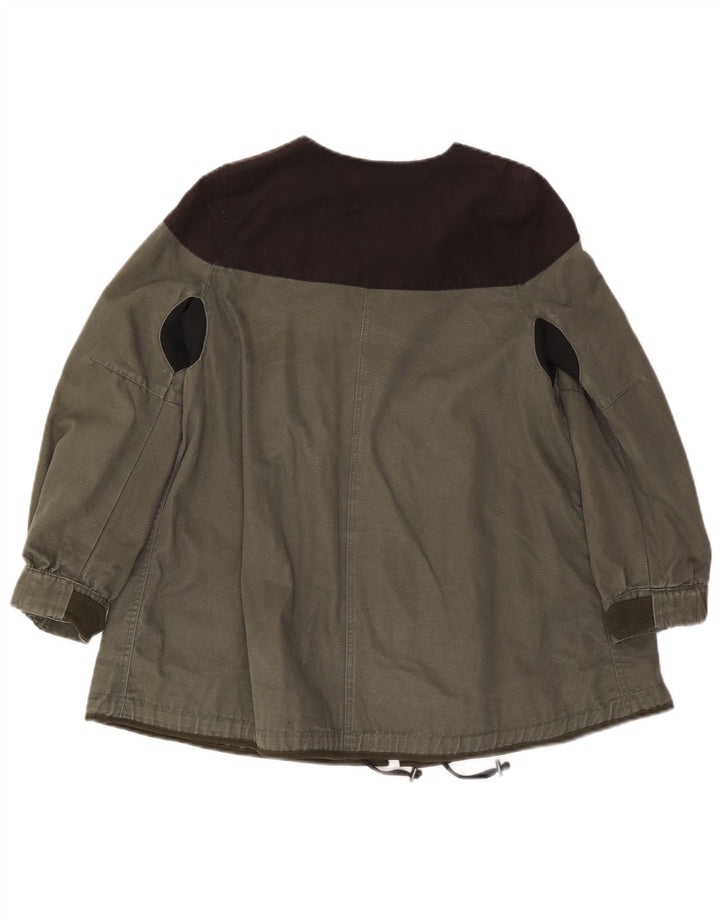 Zara Veste utilitaire pour femme UK 10 Small Kaki Colourblock Viscose