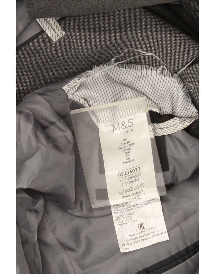 Marks & Spencer Veste blazer à 2 boutons pour homme UK 40 Gris moyen Polyester