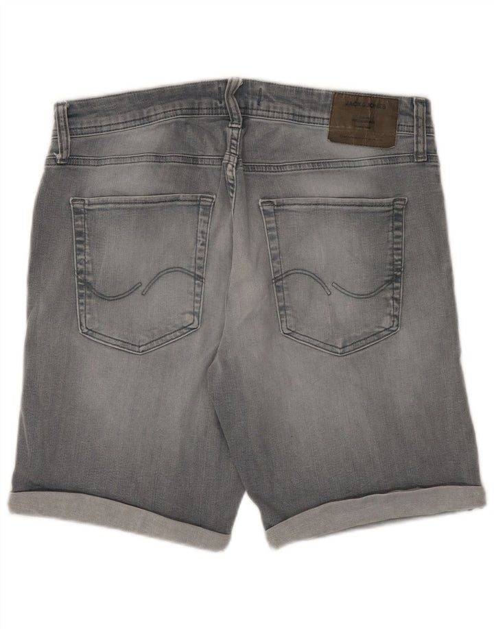 Jack & Jones Short en Jean Regular Homme Large W34 Gris Coton