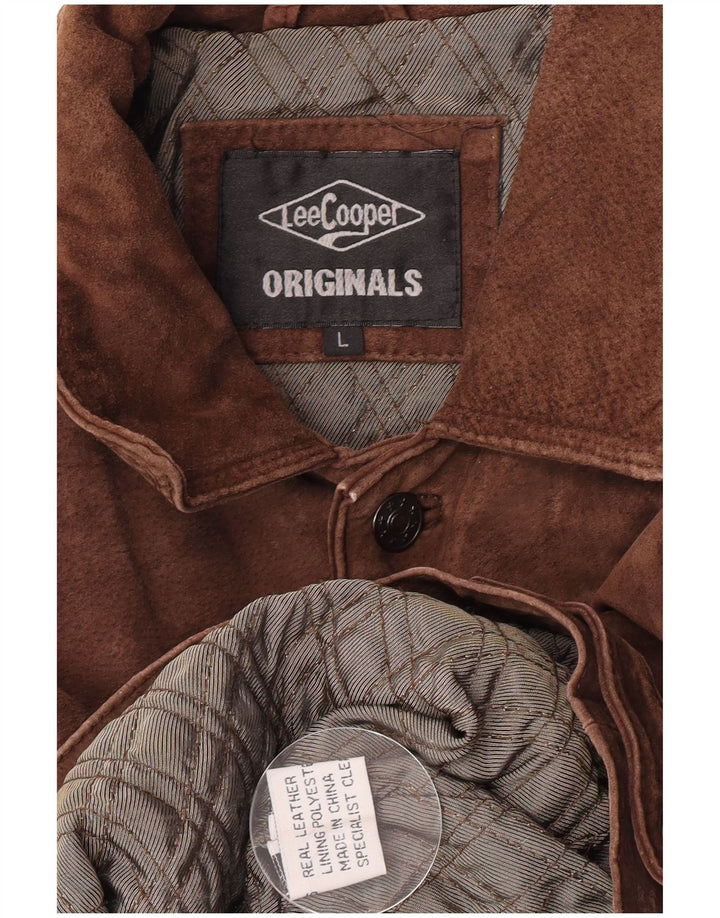 Lee Veste en daim pour homme UK 40 Grand cuir marron