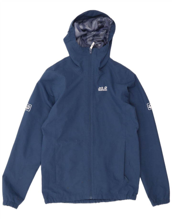 Jack Wolfskin Veste de Pluie à Capuche Garçon 13-14 ans Bleu Marine Polyester