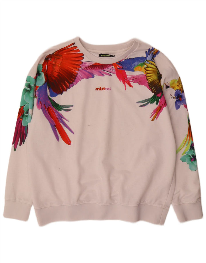 Mistral Sweat-shirt pour femme UK 14 Medium Blanc Floral Hawaïen