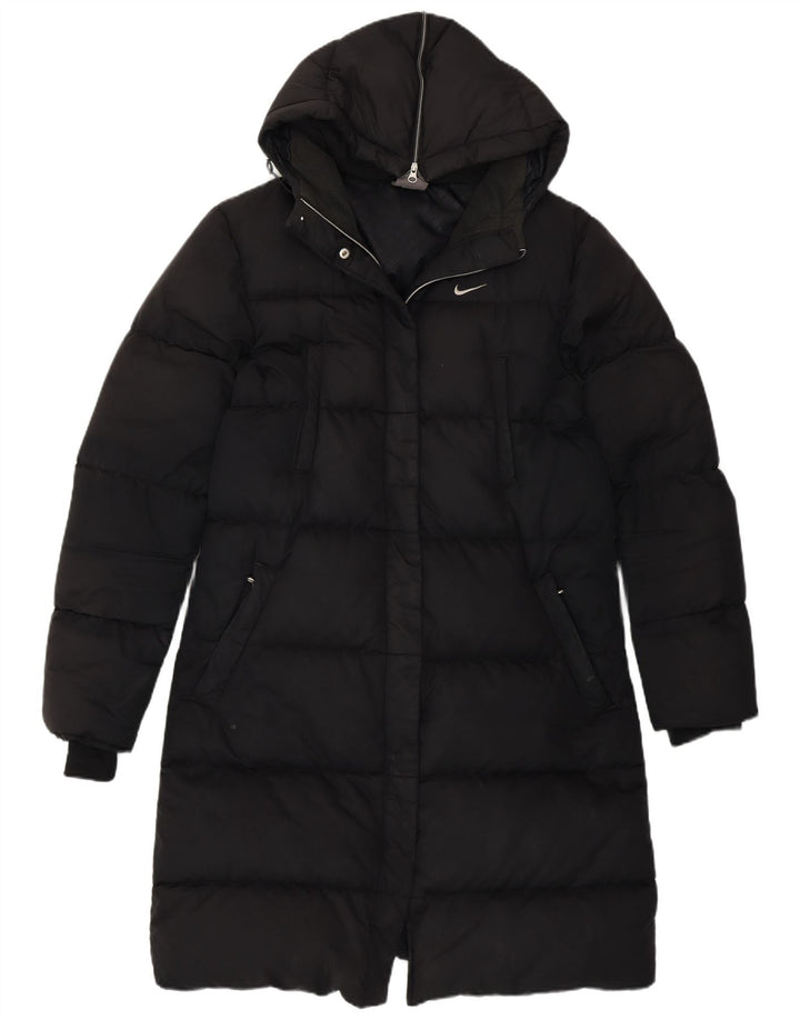 Nike Manteau long à capuche rembourré pour femme UK 8/10 Petit Noir