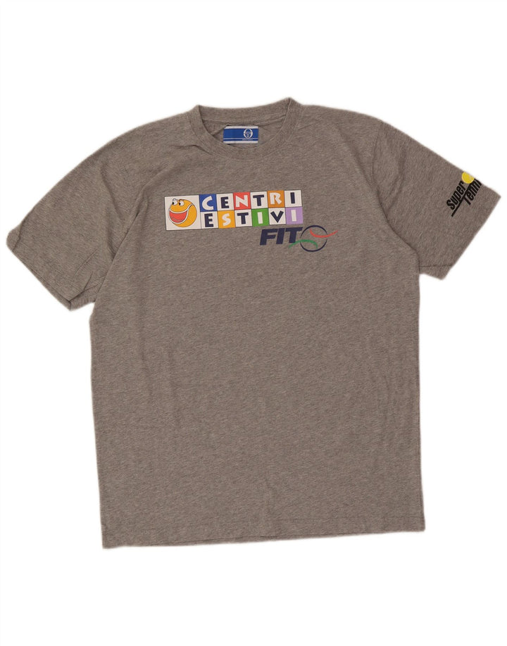 Sergio Tacchini T-shirt graphique pour hommes, grand coton gris