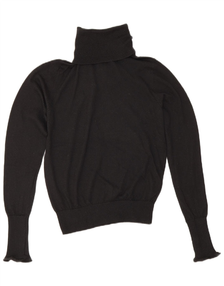Zara Pull col roulé pour femme UK 6 XS Noir Polyester