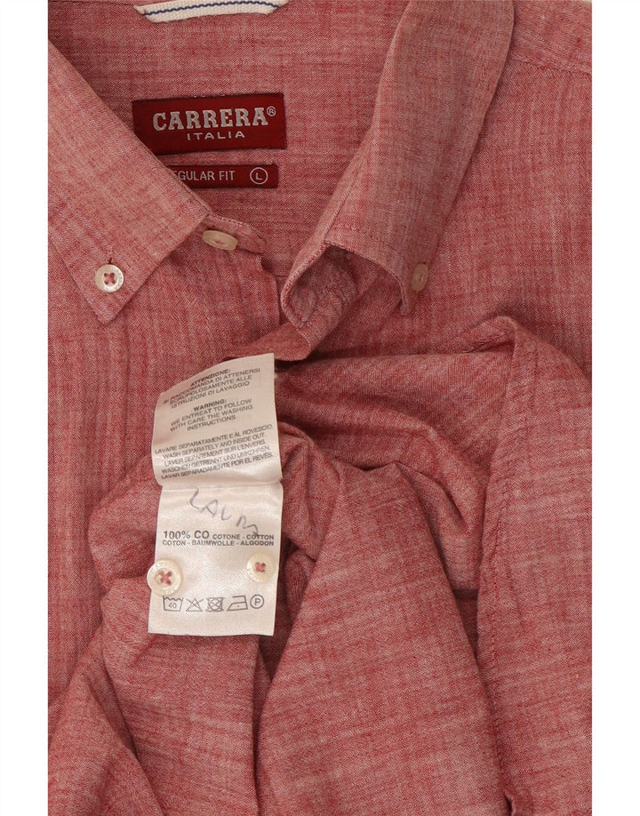Carrera Chemise à manches courtes pour homme Coupe droite Grand coton moucheté rouge