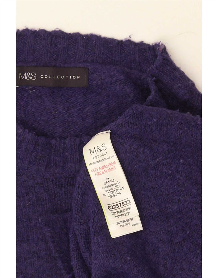 Marks & Spencer Pull à col rond pour femme UK 10 Small Violet
