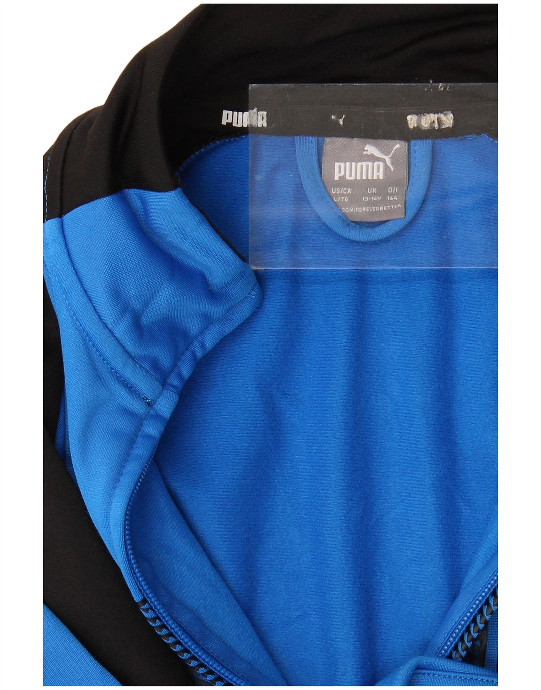 PUMA Veste de survêtement graphique pour garçons 13-14 ans Bleu colour block