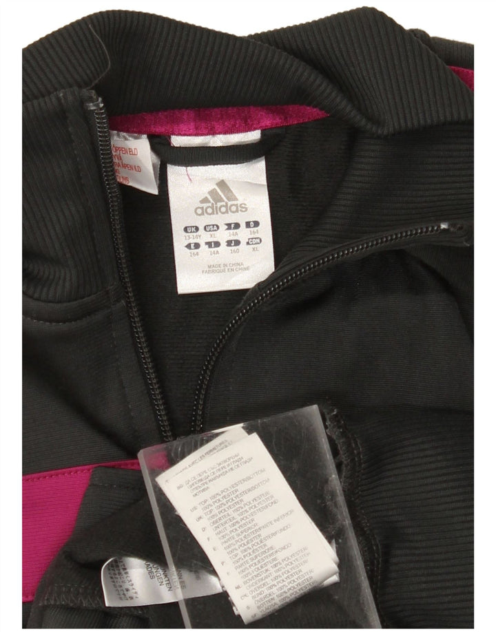 ADIDAS Veste de survêtement graphique pour fille 13-14 ans Noir Colourblock