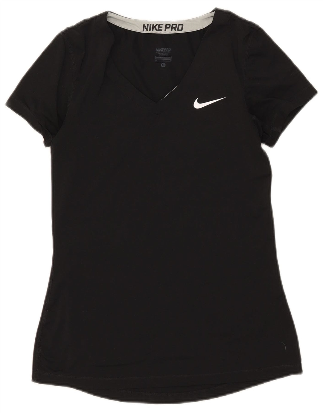Nike Womens Dri Fit T-Shirt Top UK 12 Noir Moyen Polyester