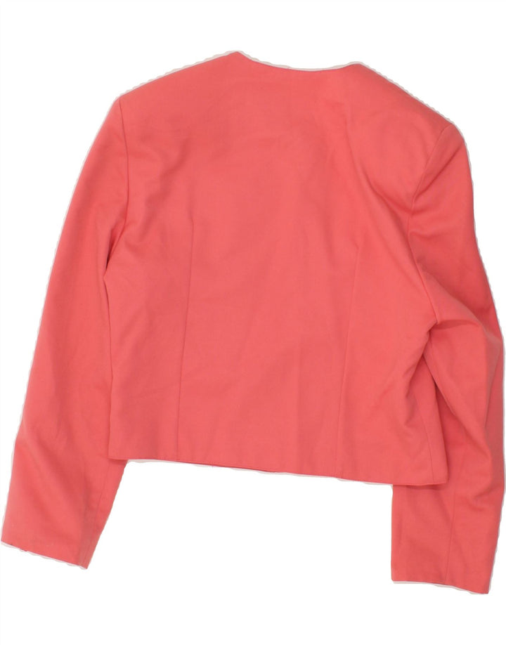 VINTAGE Womens Crop 4 Button Blazer Jacket UK 10 Small Pink Polyester Vintage Vintage and Second-Hand Vintage from Messina Hembry 