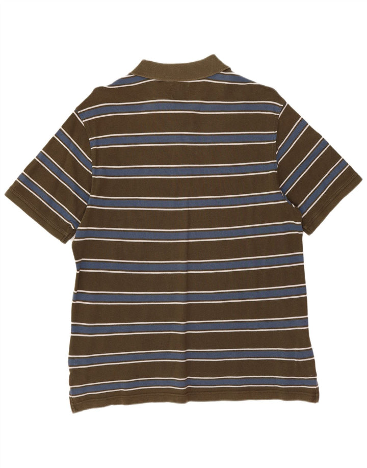 CHAMPION Polo Easy Fit Homme Large Kaki Rayé