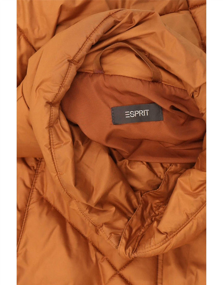 Esprit Gilet Long Rembourré Femme UK 14 Marron Moyen Polyester