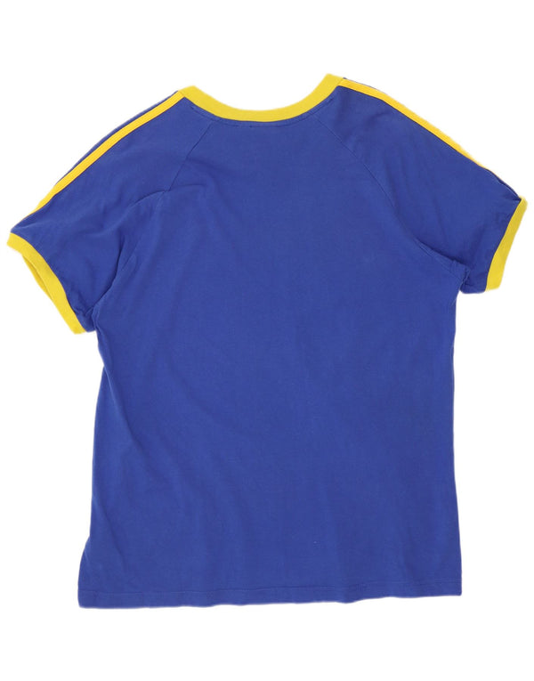 Adidas T-shirt graphique pour hommes, grand, bleu, coton, sport