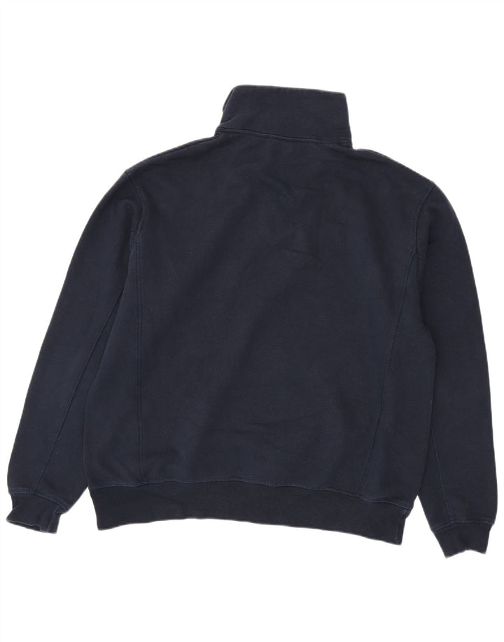 Zara Homme Zip Neck Sweatshirt Jumper Grand Bleu Marine Polyester