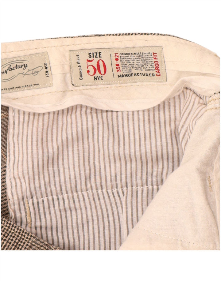 GRAND & HILLS Pantalon cargo slim pour homme IT 50 Large W34 L33 Gris à carreaux