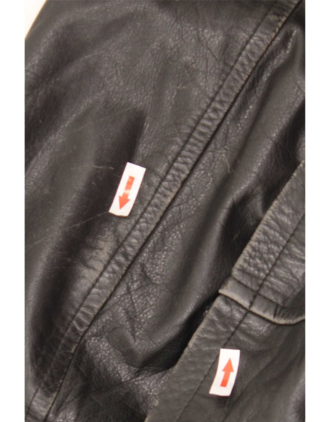 veste en cuir homme vintage UK 44 2XL Noir