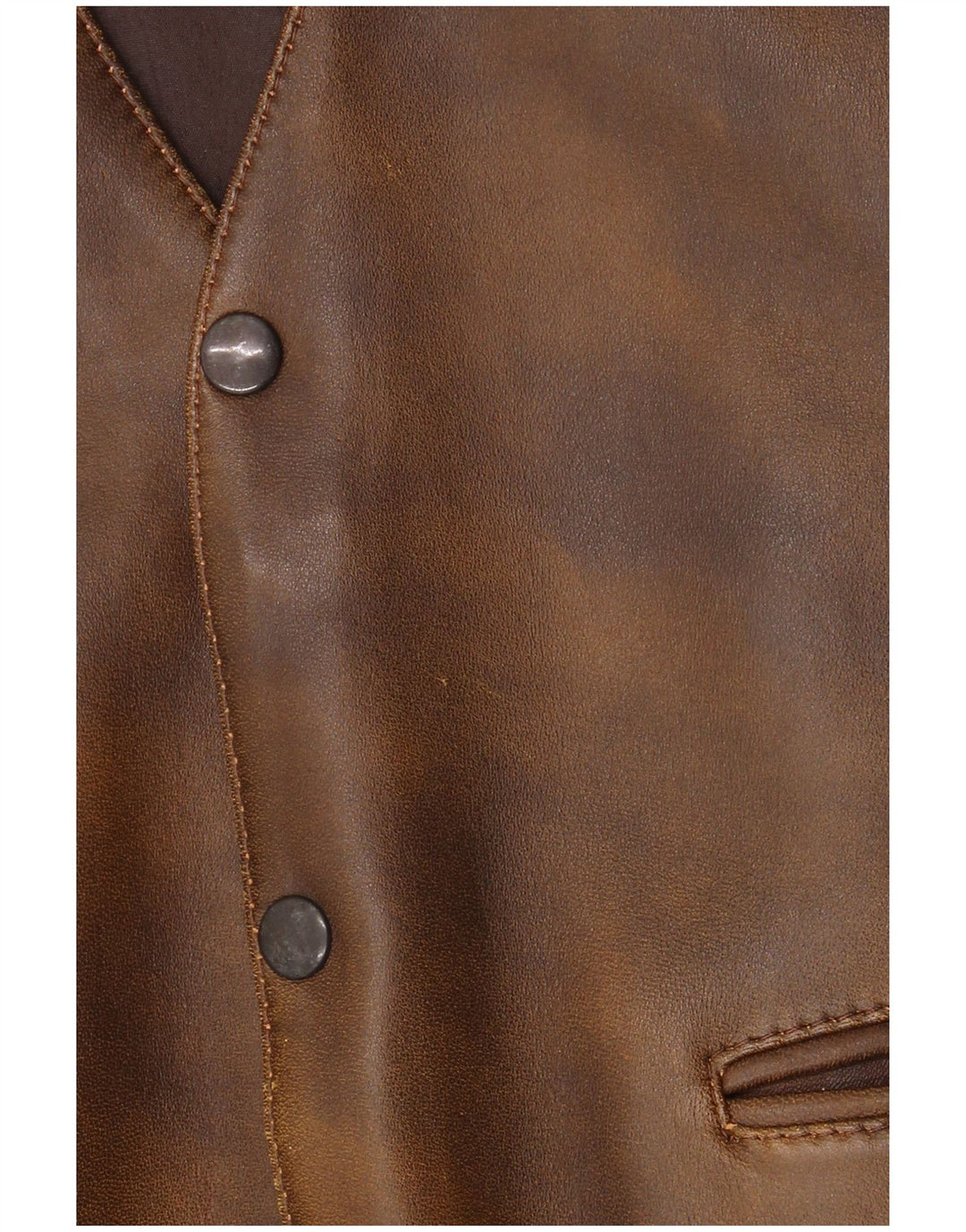 gilet en cuir homme vintage cuir marron moyen
