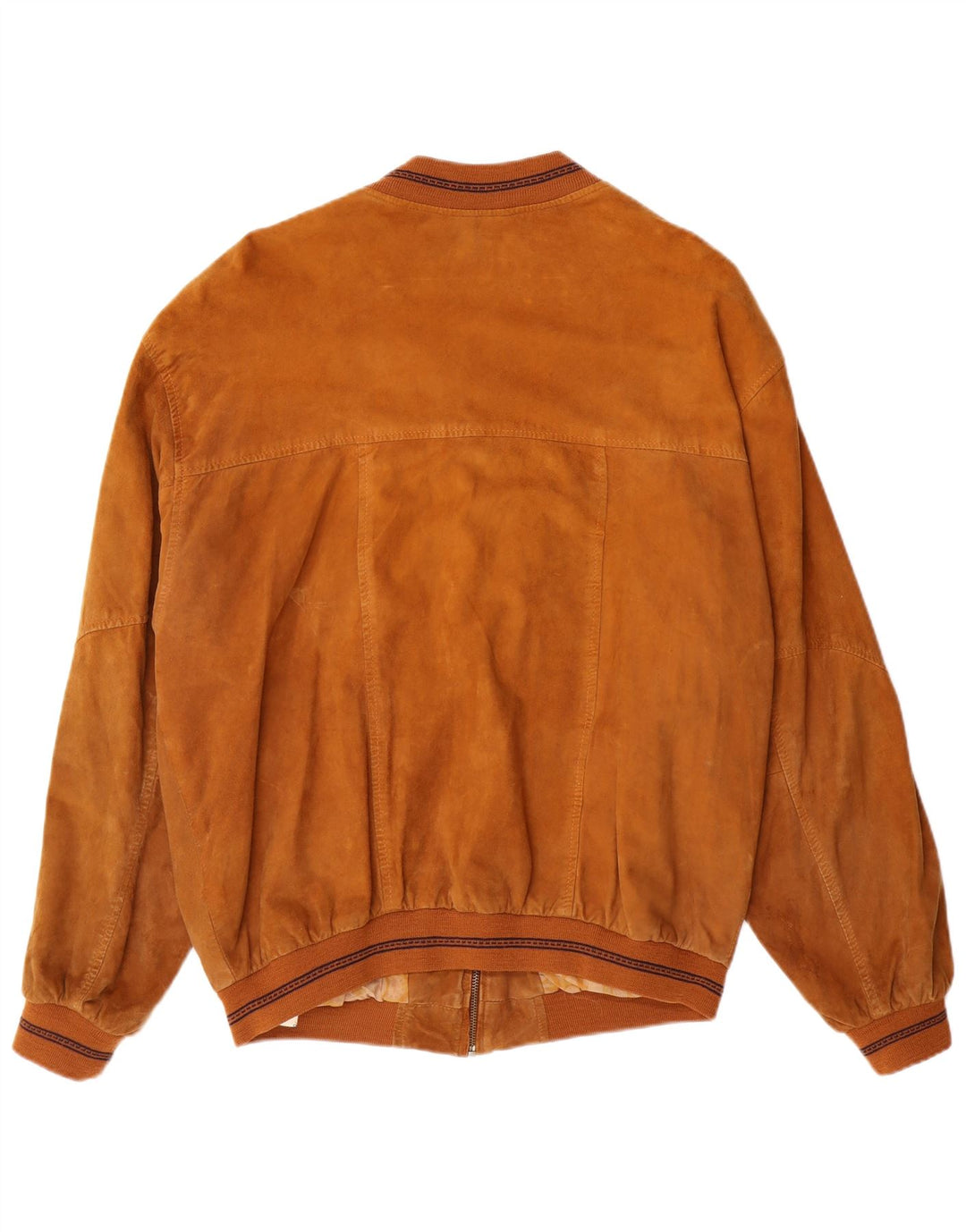 VINTAGE Veste Bomber En Daim Homme IT 50 Grand Cuir Marron