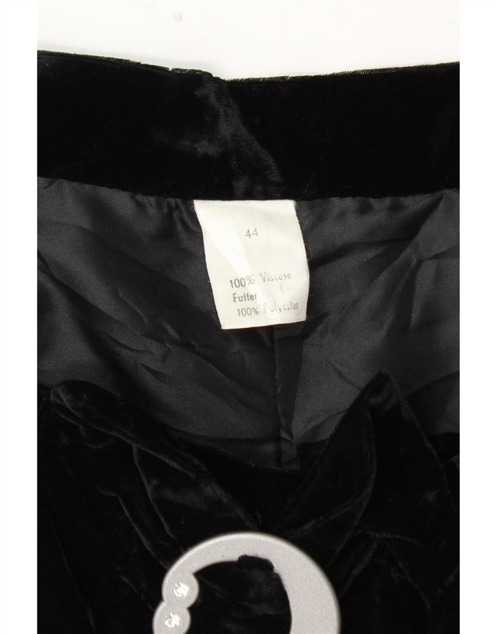 VINTAGE Jupe évasée taille haute en velours pour femme IT 44 Medium W28 Noir