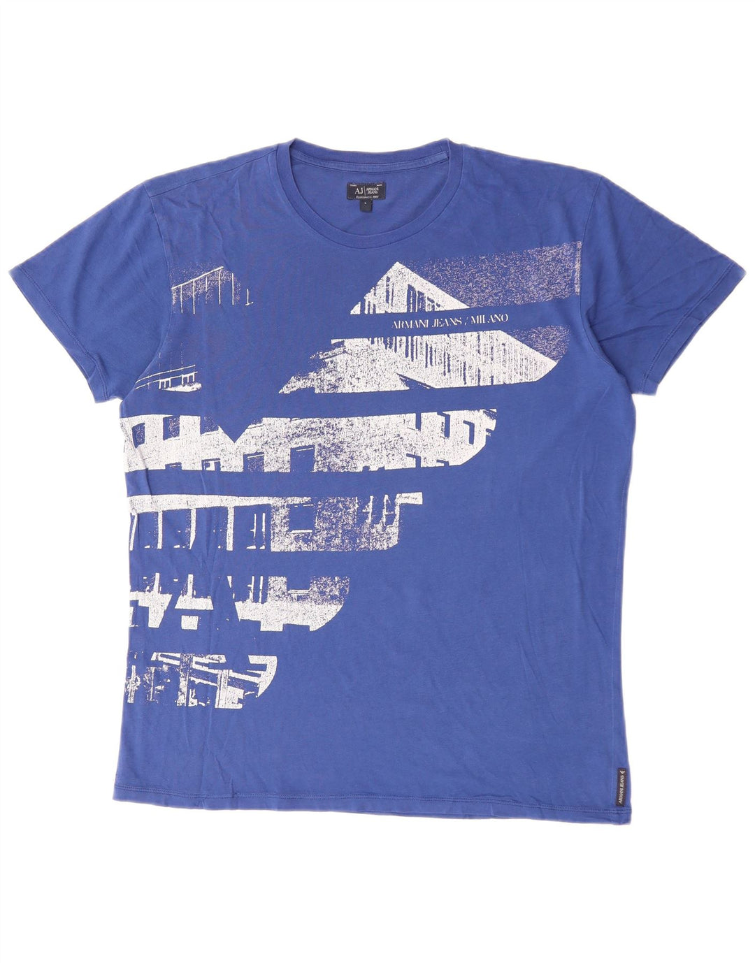 ARMANI JEANS T-Shirt Graphique Homme Grand Bleu Coton