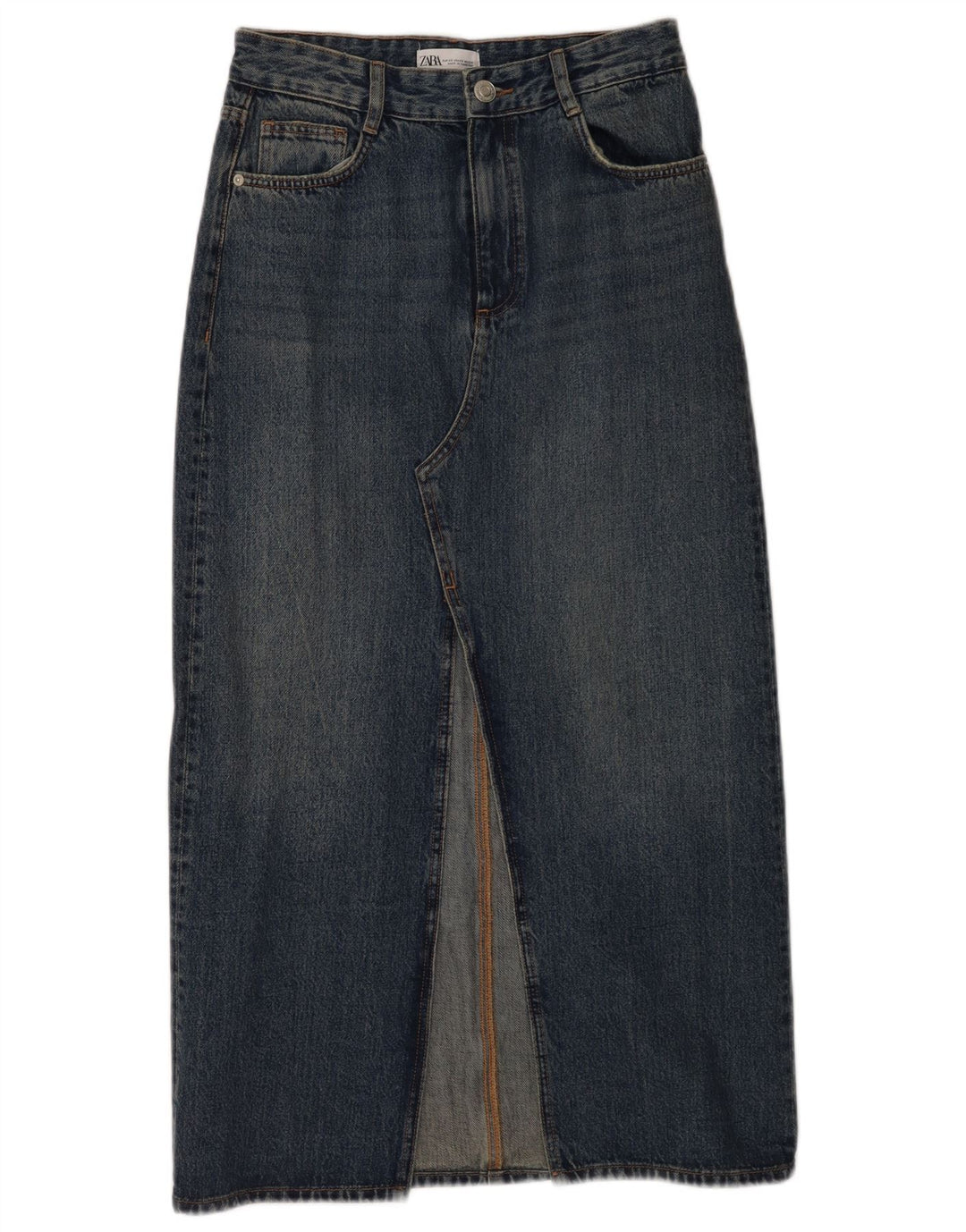 Zara Femme Jupe En Jean XS W24 Bleu
