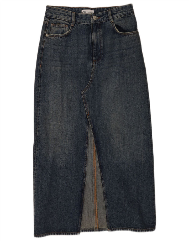 Zara Femme Jupe En Jean XS W24 Bleu