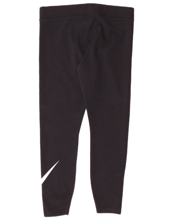 NIKE Leggings graphiques pour femmes UK 18 XL Coton noir
