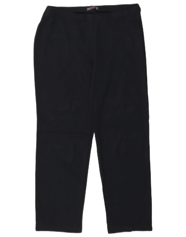 Marks & Spencer Pantalon décontracté pour femme UK 14 Large W34 L29 Noir Viscose