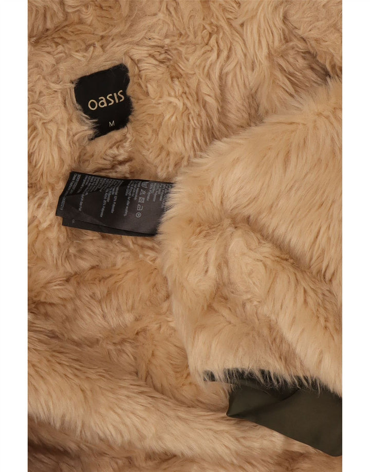 Oasis Parka Sherpa à capuche pour femme UK 14 Vert moyen Polyester