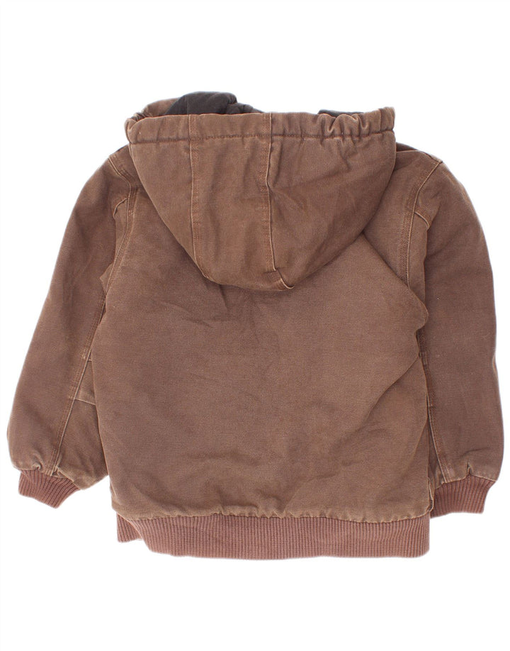 Carhartt Veste bomber à capuche pour garçon 7-8 ans Petit coton marron