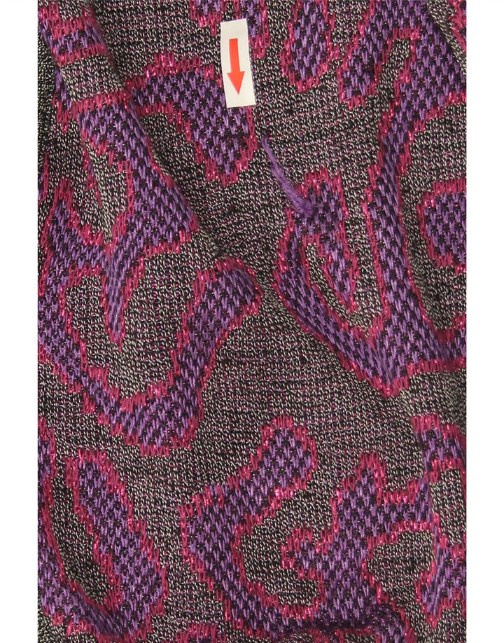 Di Bari Pull Cardigan à Motif Abstrait pour Femme IT 40 Petit Violet