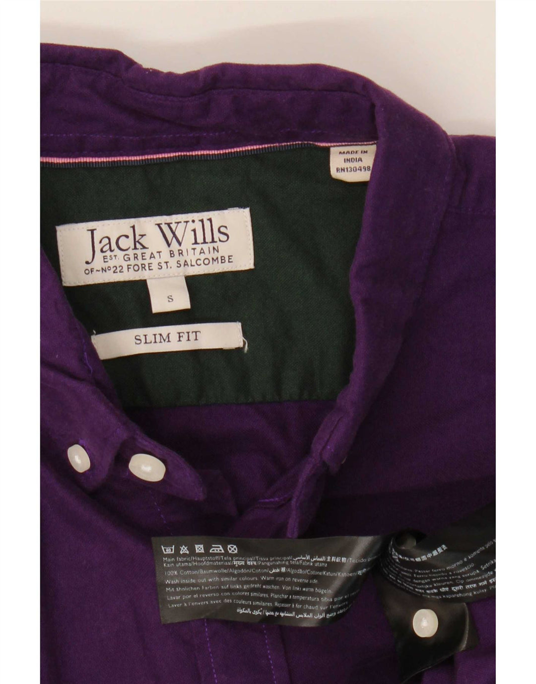 Jack Wills Chemise Slim Fit pour Homme Petit Coton Violet