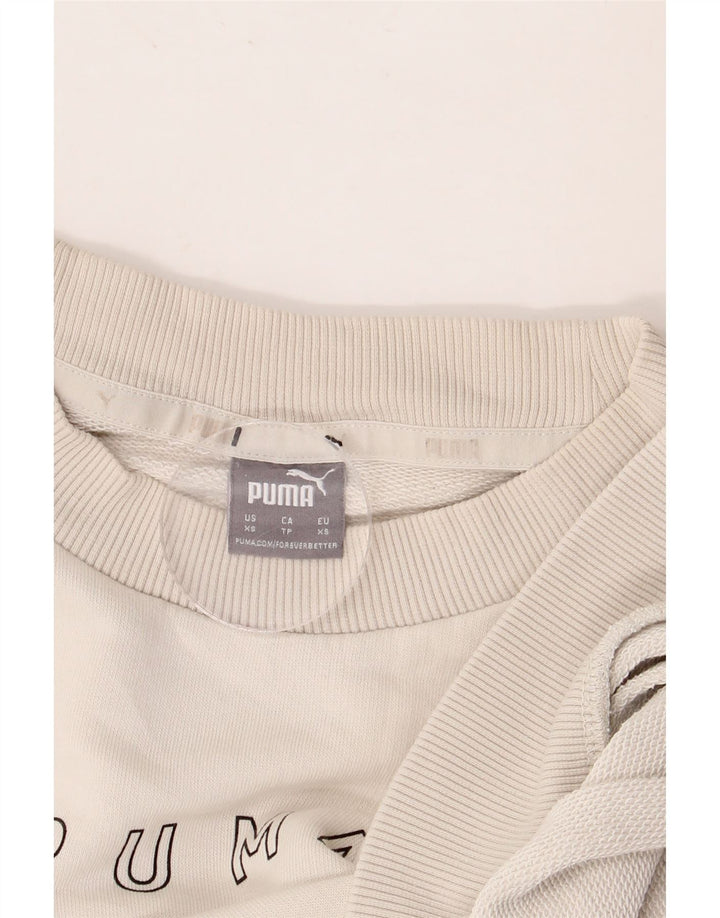 PUMA Sweat-shirt graphique pour homme XS en coton color block Blanc