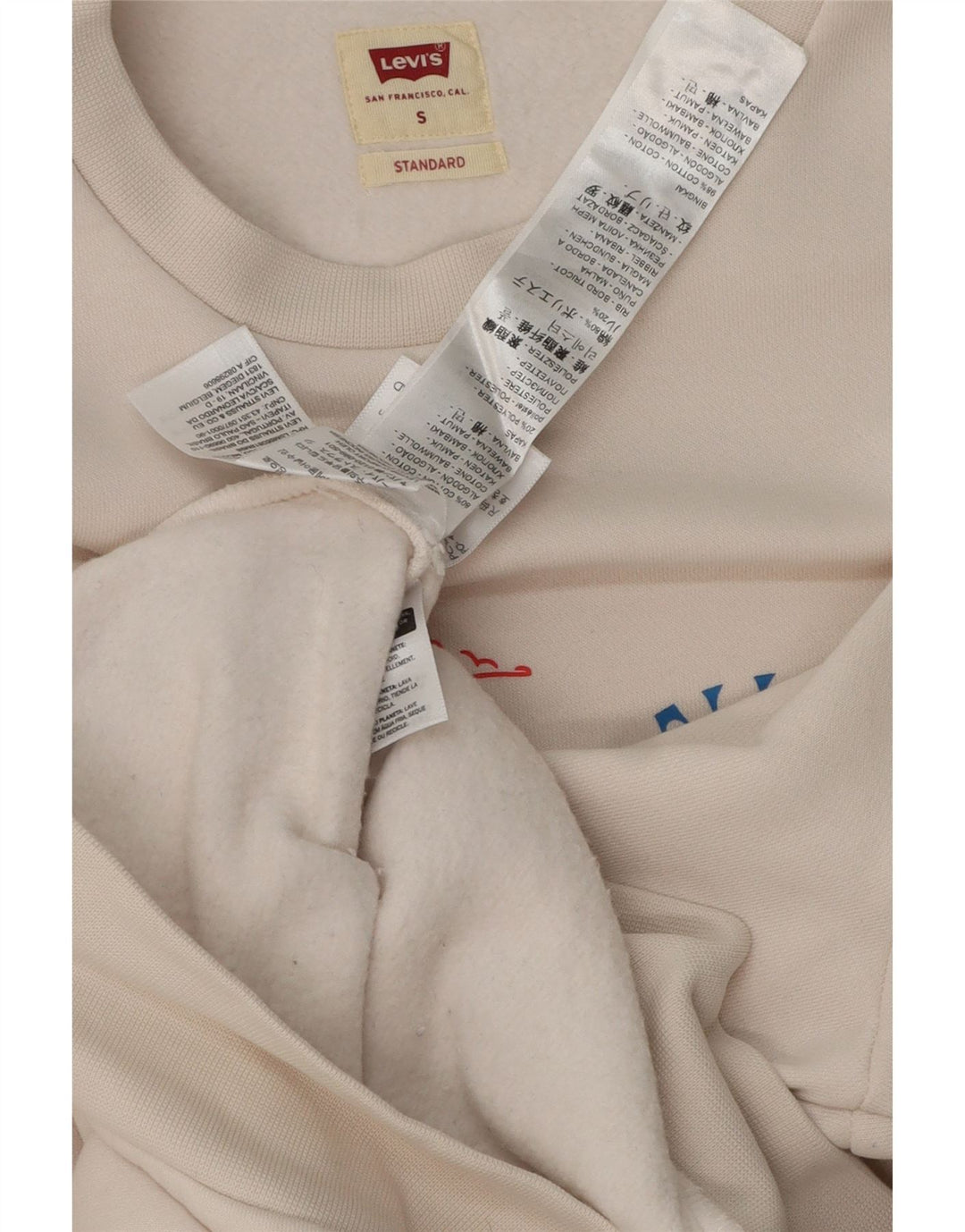 Levi's Standard Graphic Sweatshirt Jumper Small Homme Blanc Coton