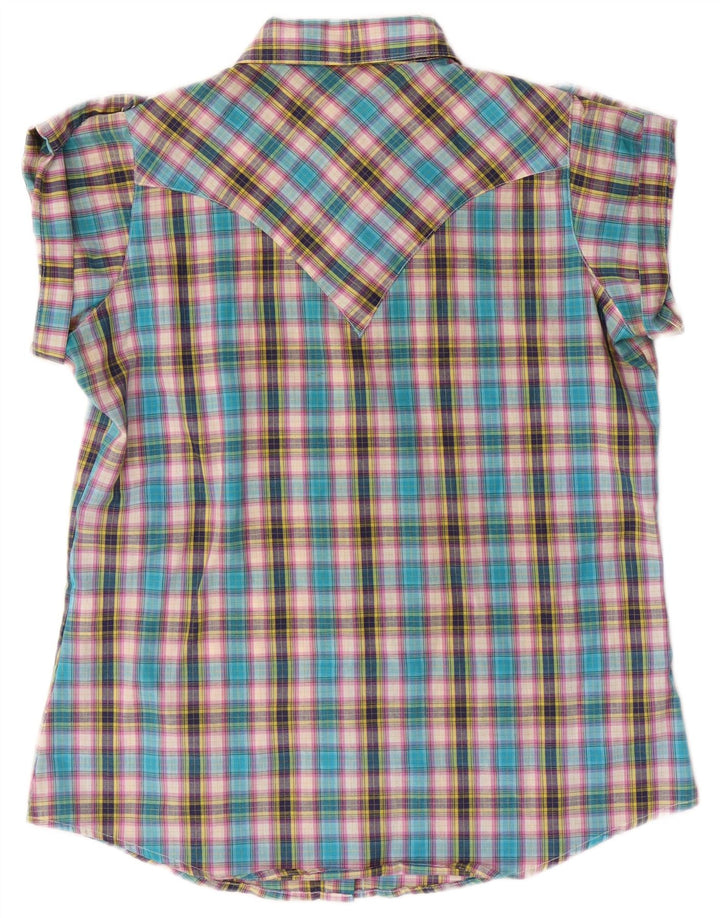 WRANGLER Chemise à manches courtes pour femme UK 44 en coton à carreaux multicolore moyen