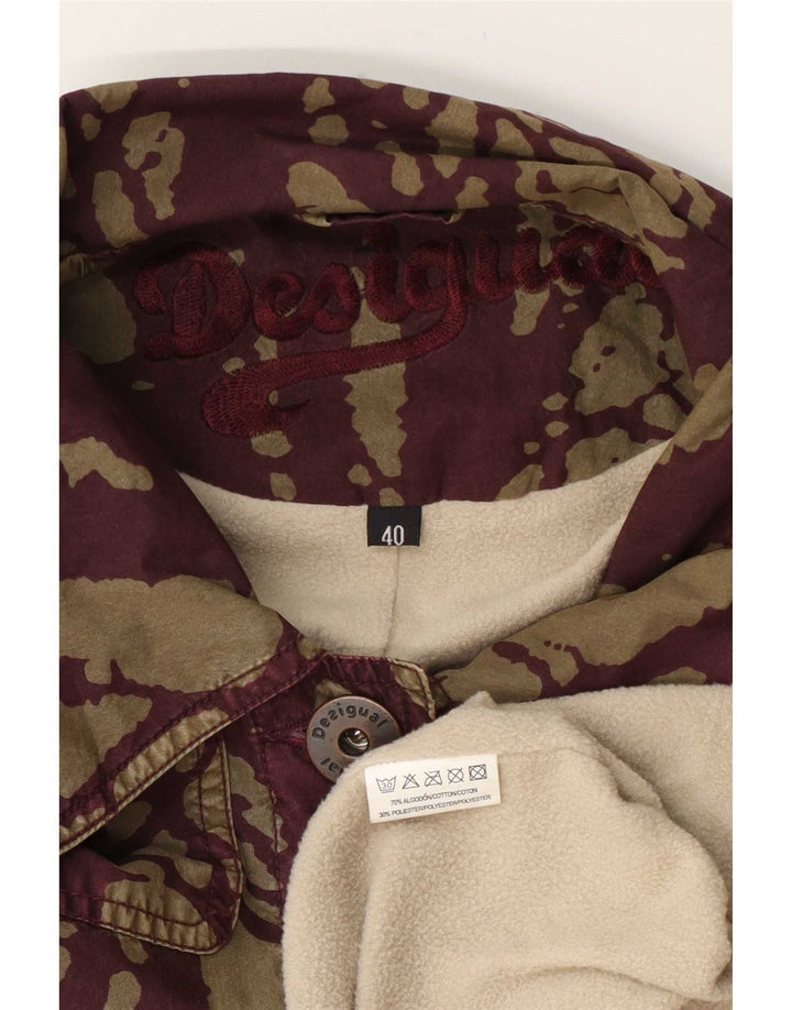Desigual Manteau coupe-vent à motif abstrait pour femme EU 40 Coton vert moyen