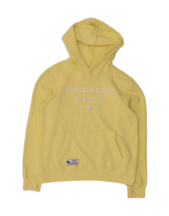 ABERCROMBIE & FITCH Pull à capuche graphique pour fille 13-14 ans Jaune Coton