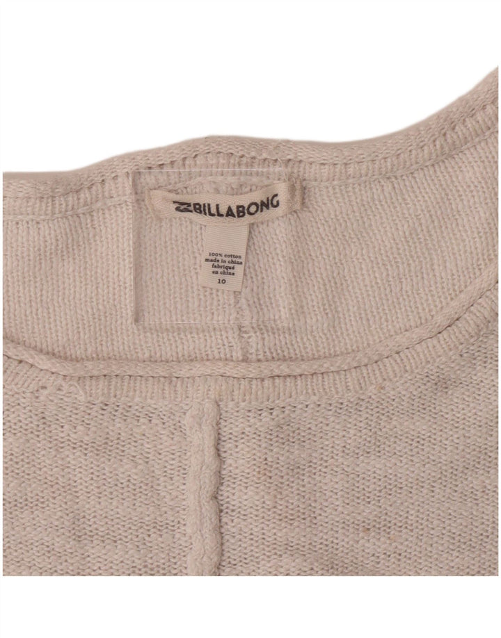 Billabong Pull col bateau pour femme UK 10 Petit coton rayé rose