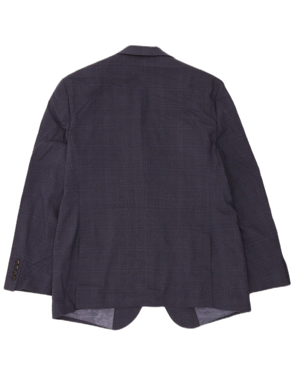 Marks & Spencer Veste blazer à 2 boutons pour homme UK 42 XL Bleu marine à carreaux