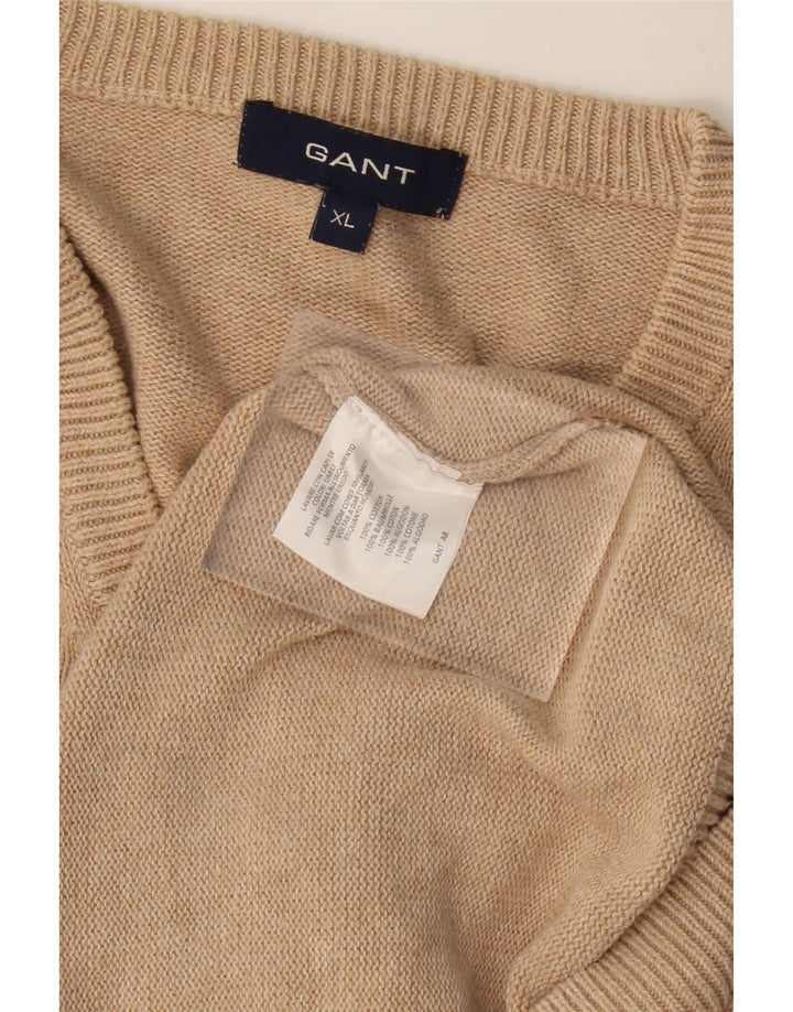 GANT Pull col V Homme XL Beige Coton