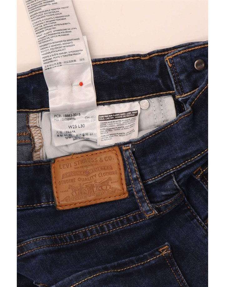 Levi's Jean Droit 724 Taille Haute Femme W25 L30 Bleu Marine Polyester