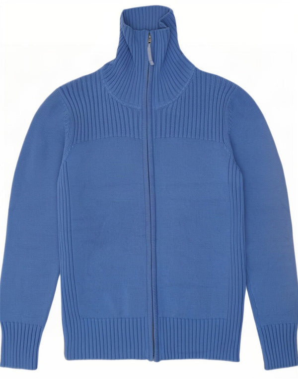 Marks & Spencer Pull cardigan entièrement zippé pour femme UK 16 Large Bleu Coton