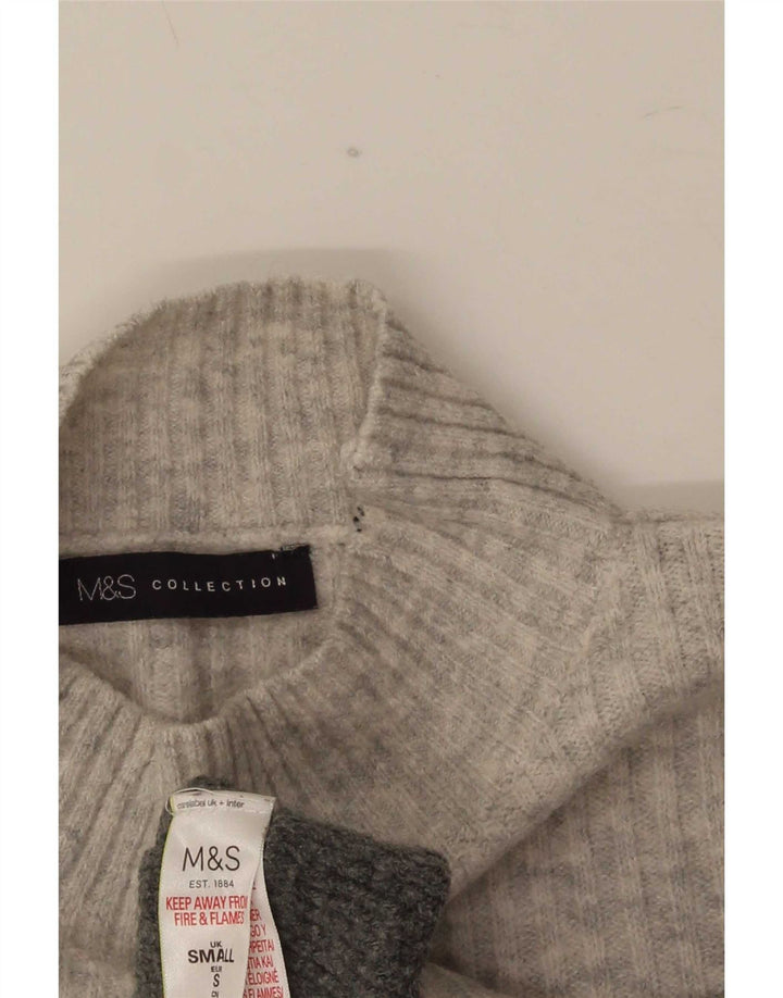 Marks & Spencer Pull col roulé pour femme UK 10 Petit Gris