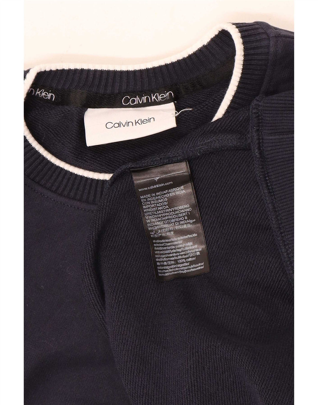 Calvin Klein Sweat-Shirt Homme Bleu Marine Moyen Coton
