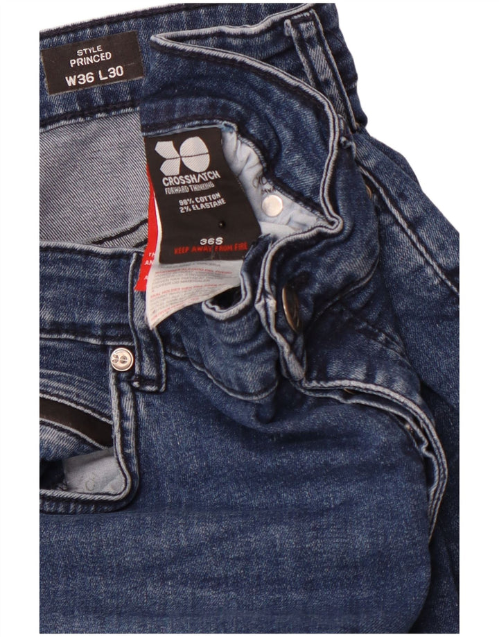 CROSSHATCH Jean droit à volants femme W36 L30 bleu coton